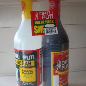 Datu Puti brand  Value Pack - 1 vinegar and 1 soy sauce. Back in stock.